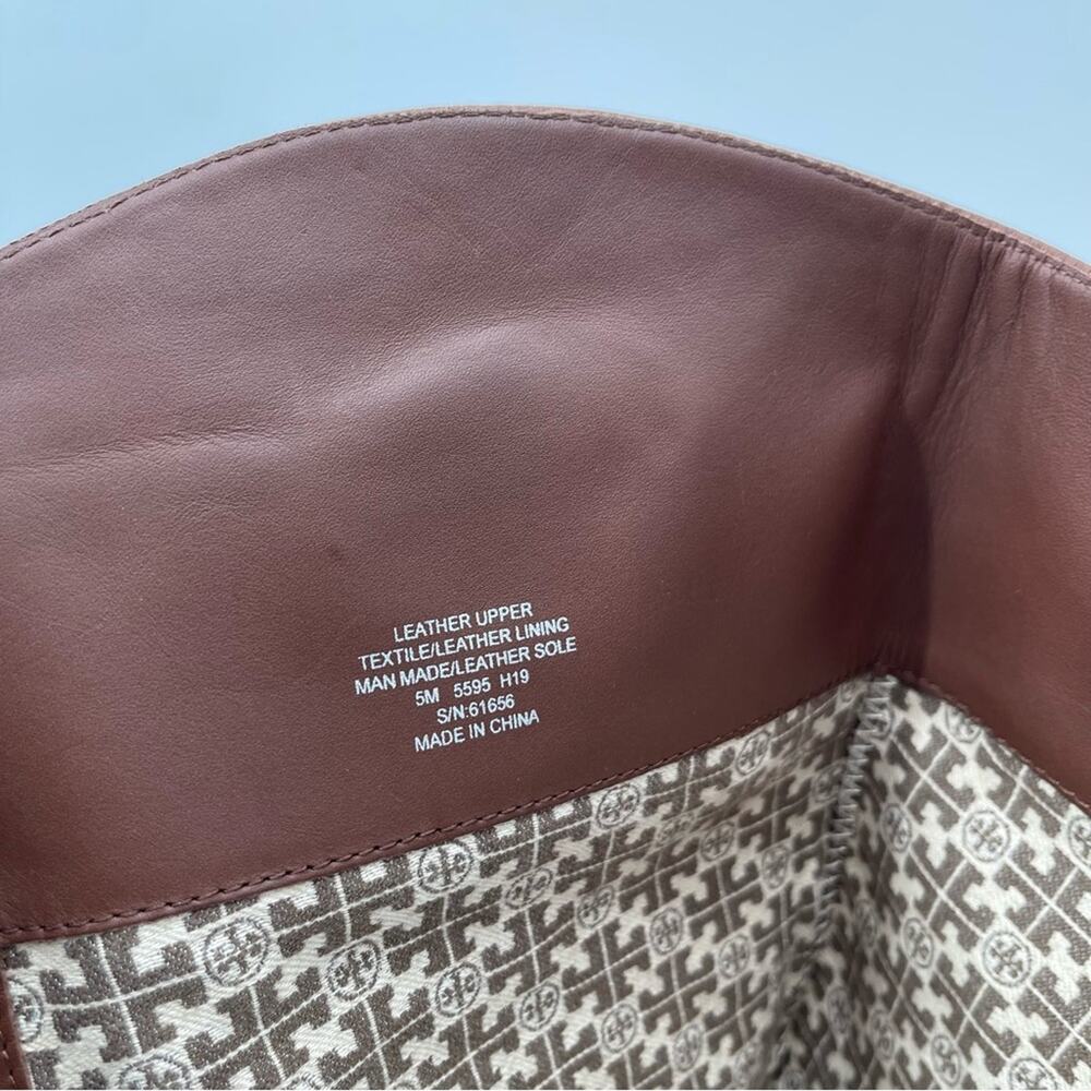 NEW TORY BURCH Boots Claire Tumbled Leather Tall Riding Boot Brown Zipper SZ 5 - Picture 11 of 15